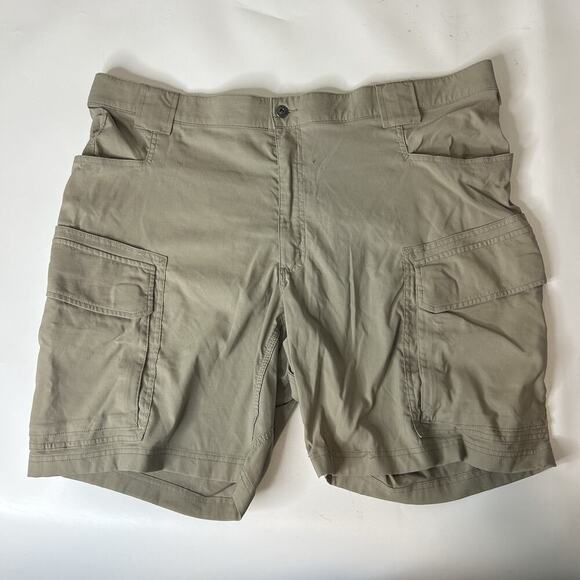 Duluth Trading Co. Cargo Shorts Mens 44 Flex Dry On The Fly Beige Nylon/Spandex - Picture 1 of 11